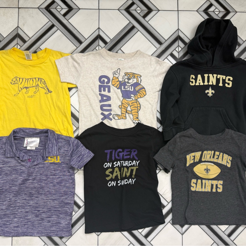 LSU and New Orleans Saints 2T Tees, Polo and Hoody Bundle - Used